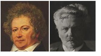 Esaias Tegnér målad av Johan Gustaf Sandberg, Strindberg fotograferad av Axel Malmström