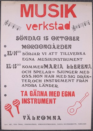 Affisch med inbjudan till musikverkstad
