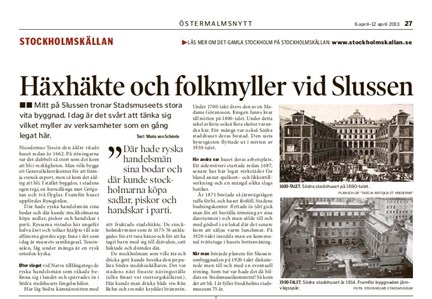 Tidningsartikel om Stockholms stadsmuseums byggnad