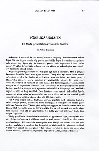 Före Skärholmen : en första presentation av traktens historia / Jonas Ferenius