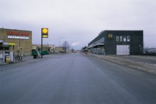 Brunnbyvägen norrut i Årsta Partihandelsområde i Östberga