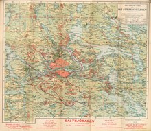 1917 års karta över Stockholm med omgivningar