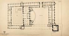 Ritning "Stockholms stadshus. Plan av bottenvåningen." (uppmätningsritning 1923)