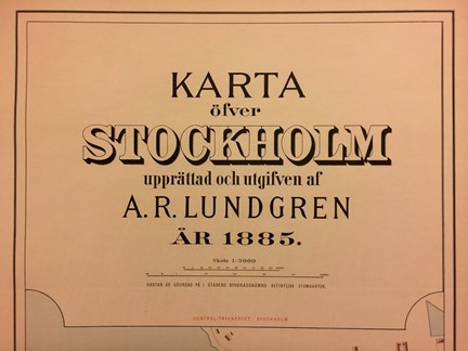 1885 års karta över Stockholm (Lundgren)