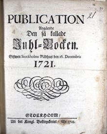 "Publication Angående Den så kallade Juhl-Bocken" 1721