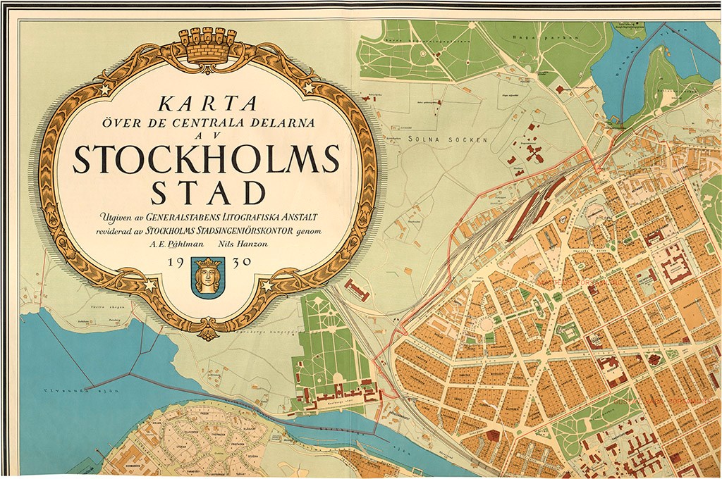 1930 års karta över Stockholm - Stockholmskällan