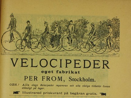 Velocipeder - reklam 1891