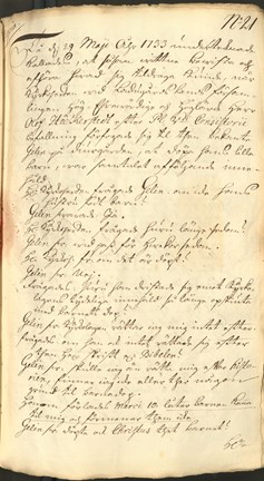 Protokoll över förhör med Nils Gelin 29 maj 1733