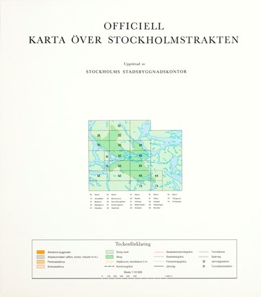 Titel med orienteringsbild och teckenförklaring till karta