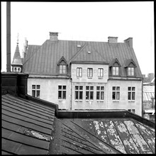 Lilla Nygatan. Fasad mot Gåsgränd, kv Tritonia