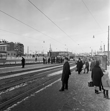 Katarinavägen vid Slussen i december 1965