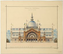 Förslag till industrihall på Stockholmsutställningen 1897