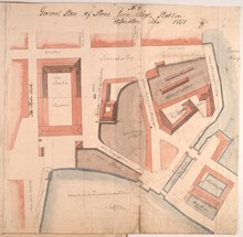 Situationsplan över Stora Järnvågsplatsen 1767