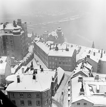 Utsikt från Katarina kyrktorn mot norr. I bakgrunden Sjömansinstitutet