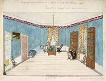 Mottagningsrummet hos D.L. (Dr. Levin) N.14 vid Götgatan, Qvarteret Jupiter Större, en trappa upp - Operationen onsdagen den 24 april år 1850