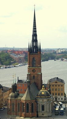 Riddarholmskyrkan sedd från Storkyrkans torn