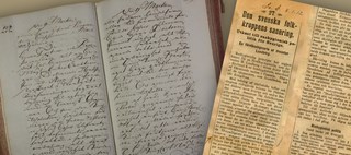 Illustrativt montage: Äldre handskrivna och tryckta dokument