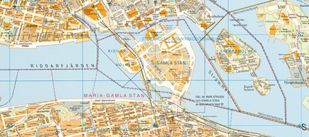 1996 års karta över Stockholm