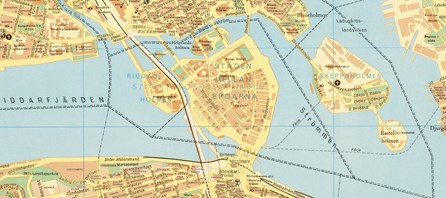 1954 års karta över Stockholm