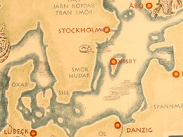 Karta över Stockholms handelsförbindelser under medeltiden