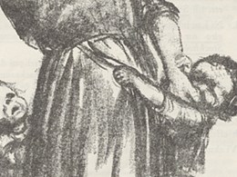 Teckning av barn som kramar sin mor