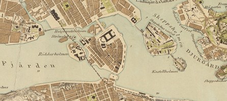1893 års karta över Stockholm