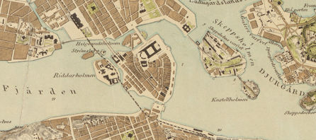 1893 års karta över Stockholm