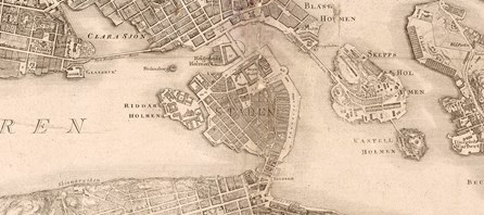 1805 års karta över Stockholm
