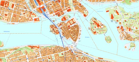 Nutida karta över Stockholm