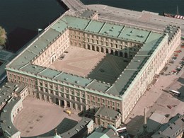 Flygfoto föreställande Stockholms slott