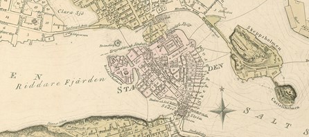 1828 års karta över Stockholm
