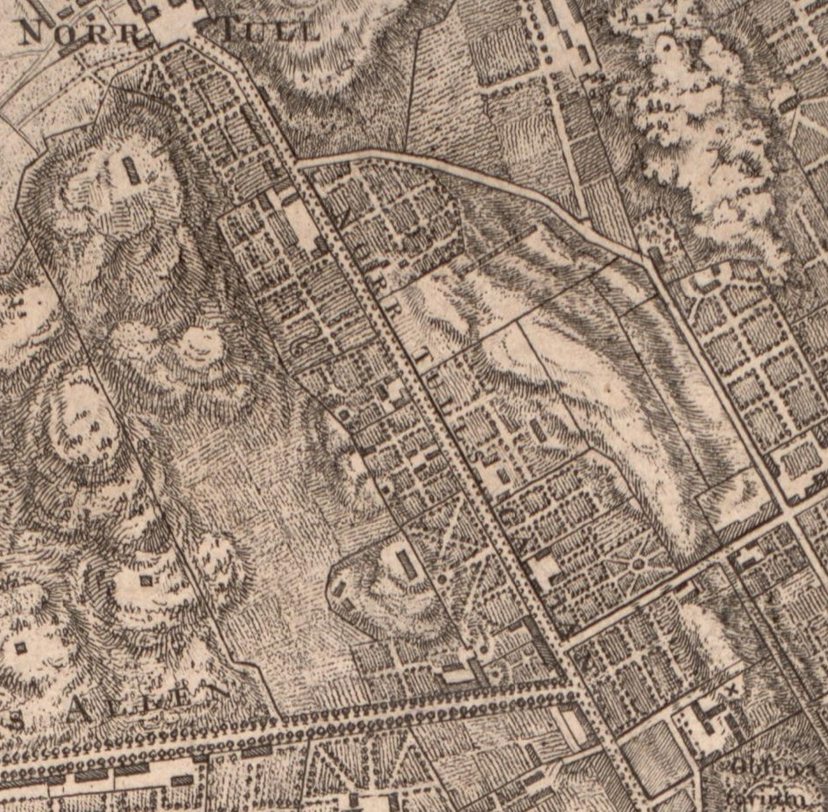 Norrtullsgatan, Utsnitt ur Akrels karta 1805