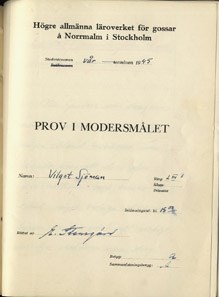 Vilgot Sjömans studentuppsats - Norra Latin VT 1945