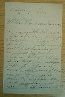 Anna Wessmann ber om att bli utskriven från Besiktningsbyrån. Brev till Sedlighetspolisen den 22 februari 1885