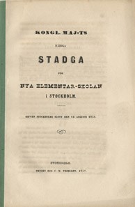 Stadgar för Nya Elementarskolan 1856