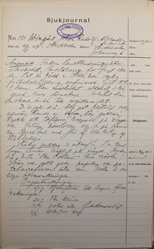 Snickeriarbetaren Johan Rudolf tas in på Katarina sinnessjukhus – sjukjournal 1903