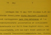 Polisrapport - illegal affischering 1937