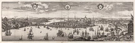Stockholm från öster - gravyren är hämtad från Suecia antiqua et hodierna