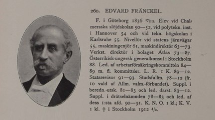 Edvard Fränckel. Ledamot av stadsfullmäktige 1878-1912
