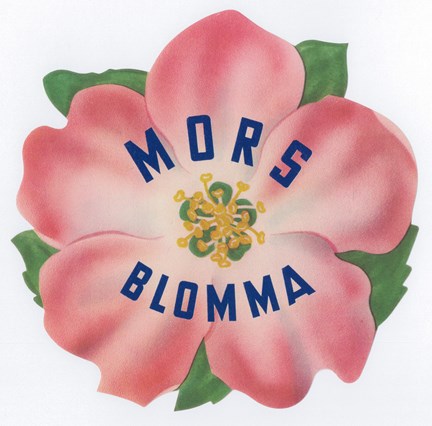 Mors blomma i papper som såldes till förmån för husmödrar från 1941