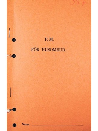 P.M. för husombud – 1930/40-tal.