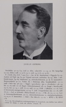 Johan Östberg. Ledamot av stadsfullmäktige 1897-1925