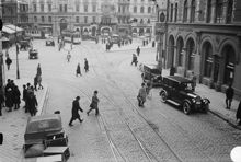Spårväxlar vid Stureplan, år 1927
