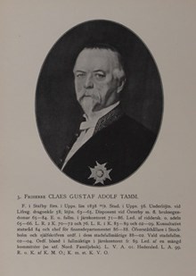 Friherre Claes Gustaf Adolf Tamm. Överståthållare i Stockholm 1888-1902