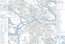 Stocholmskarta från 1975-1976: kollektivtrafik i innerstad och ytterstad