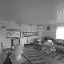 Kista, Kista Gård. Interiör. Hus 9, rum 904, med den gamla spiskåpan bevarad