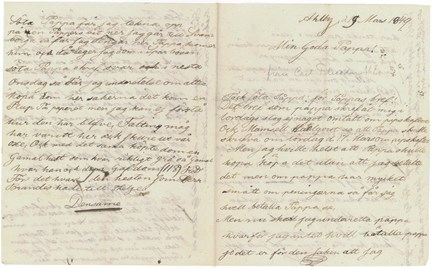 Elvaårige Carl Theodors brev till fadern om pengasparande 