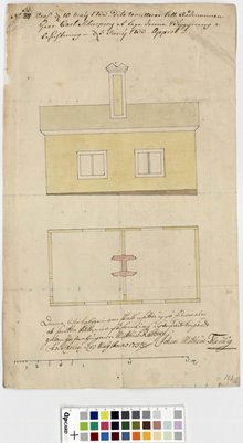 Ritning över hus vid Stadsträdgårdsgatan