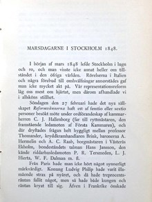 Claës Lundin - "Marsdagarne i Stockholm 1848"