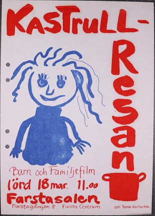 Färgglad affisch om filmvisning för barn